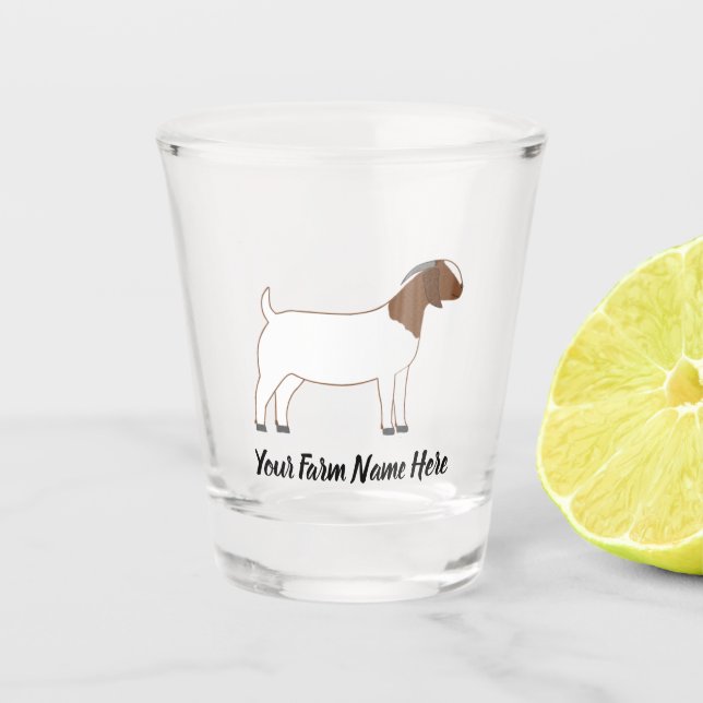 Personalized Boer Goat Shot Glass (Front)