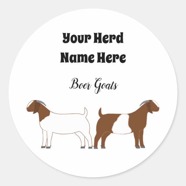 Personalized Boer Goat Sticker (Front)