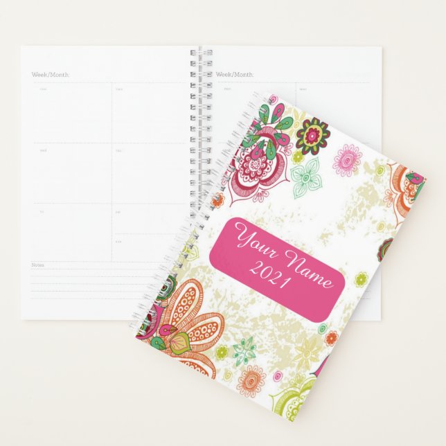 Personalized Bohemian floral Planner (Display)