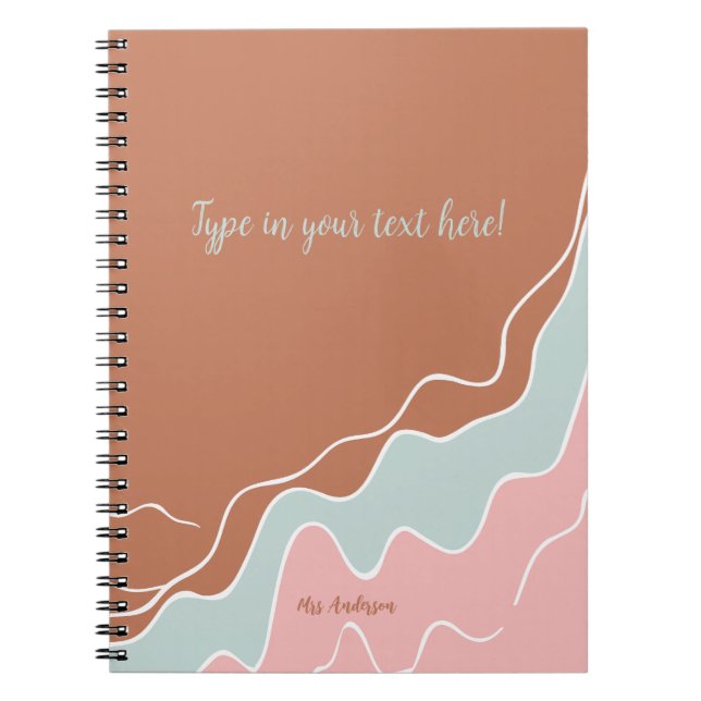 personalized Bohemian Modern custom gift Notebook (Front)