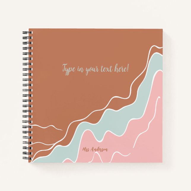 personalized Bohemian Modern custom gift Notebook (Front)