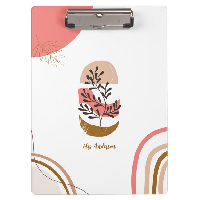personalized Bohemian Teacher Modern custom  Clipboard (Front)