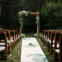 Personalized Bohemian Tropical Wedding Aisle