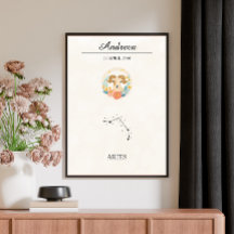 Personalized Boho Aries Zodiac Constellation