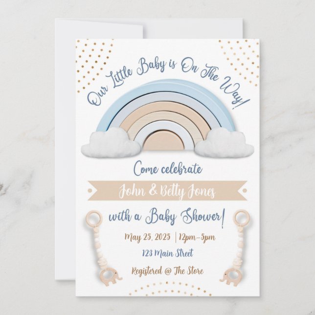 Personalized Boho Baby Shower Invitation (Front)