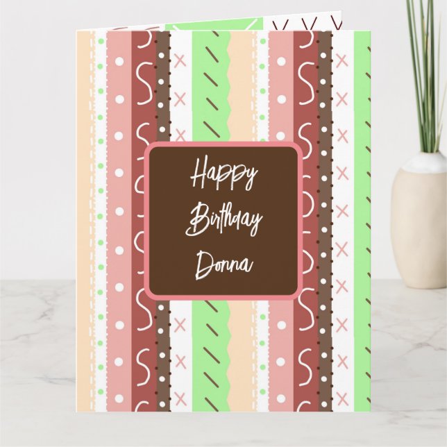 Personalized Boho Birthday Whimsical  Card (Front)