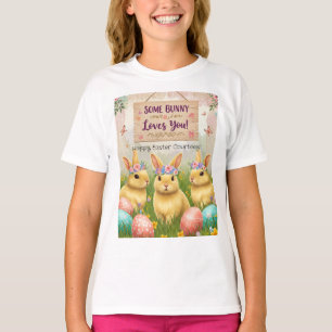 Personalized Boho Bunny Easter for Girls T-Shirt