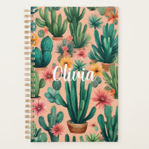 Personalized Boho Cactus Art Print Planner