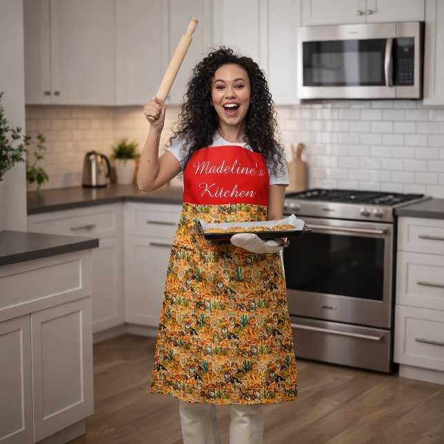 Personalized Boho Dogs Apron (Personalized Boho Dogs Apron)