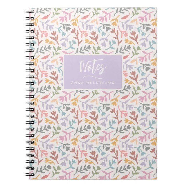 Personalized Boho Floral Custom Notebook (Front)