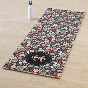 Personalized Boho Floral Pattern Yoga Mat