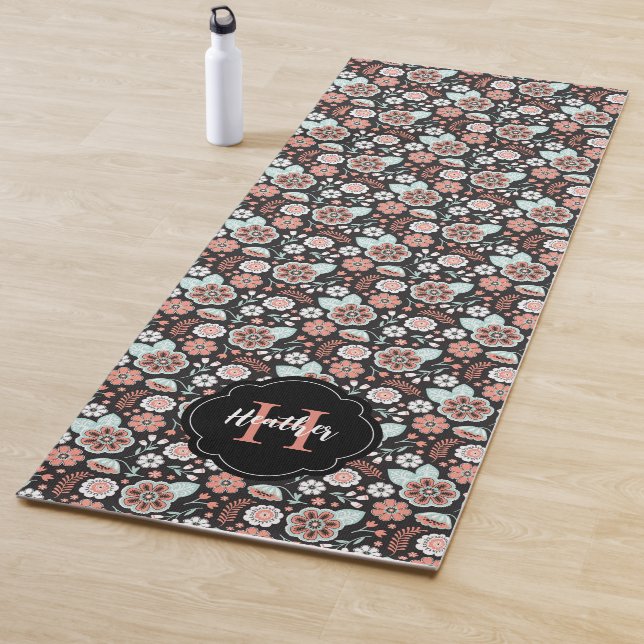 Personalized Boho Floral Pattern Yoga Mat (In Situ)