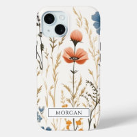 Personalized Boho Floral Wildflower Sage Green