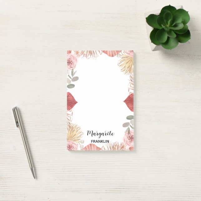 Personalized Boho Florals Home Office Not Post-it Notes (Office)