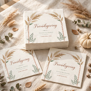 Personalized Boho Friendsgiving Cocktail Napkins