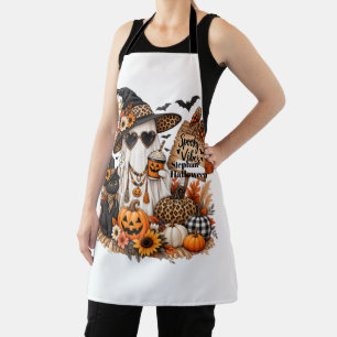 Personalized Boho Halloween Spooky Vibes Ghost Tot Apron