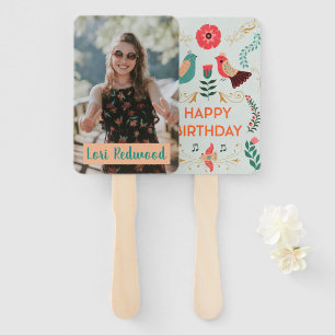 Personalized Boho Happy Birthday Fan Faces
