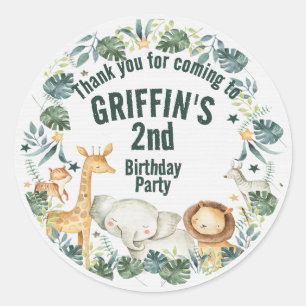 Personalized Boho Jungle Safari Animal Stickers 