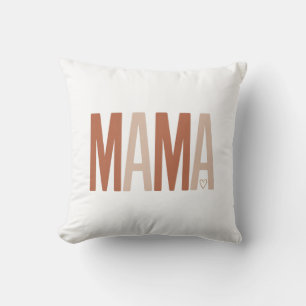 Personalized Boho MAMA Earth Tone Mother's Day Throw Pillow