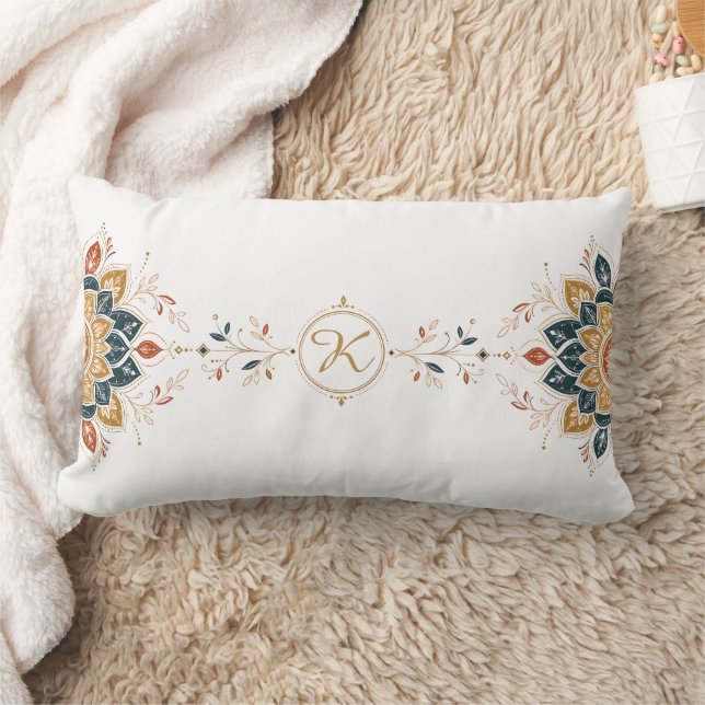 Personalized Boho Mandala Lumbar Pillow Art Design (Blanket)