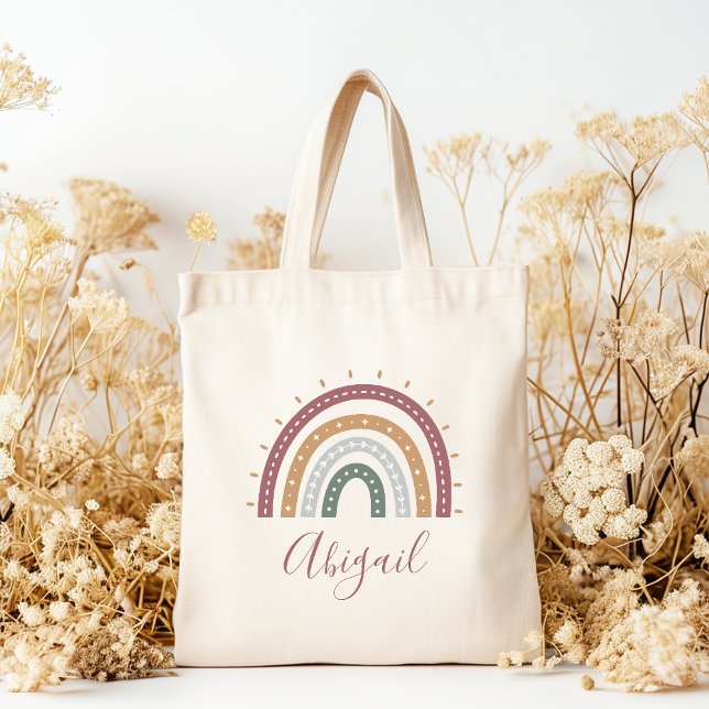 Personalized Boho Muted Earth Tones Tote Bag (Creator Uploaded)