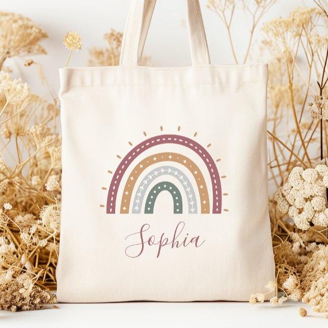 Personalized Boho Muted Earth Tones Tote Bag (Creator Uploaded)
