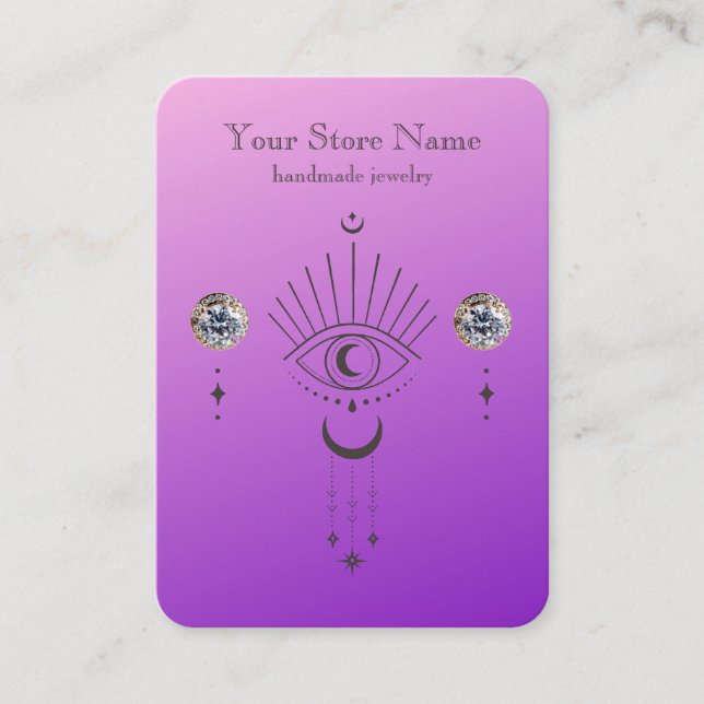 Personalized Boho Mystical Jewellery Display Business Card (Front)
