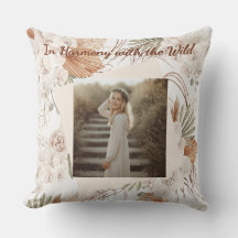 Personalized Boho Pillow Bohemian Photo Gift