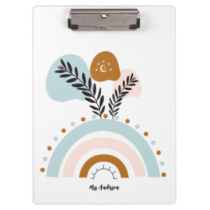 personalized boho rainbow custom clipboard