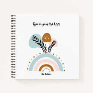personalized boho rainbow custom notebook