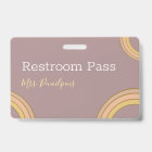 Personalized Boho Rainbow Hall Pass Badge