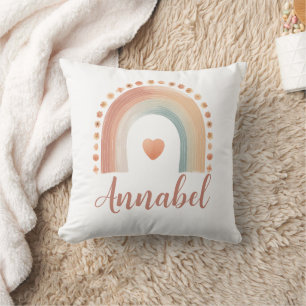 Personalized Boho Rainbow Name Throw Pillow – Wate