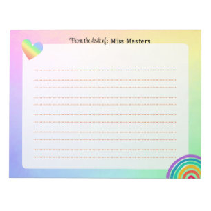 Personalized Boho Rainbow Notepads