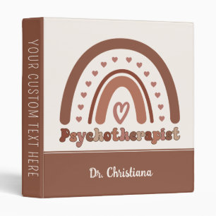 Personalized Boho Rainbow Psychotherapist  Binder