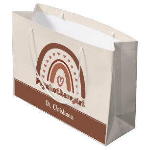 Personalized Boho Rainbow Psychotherapist  Large Gift Bag