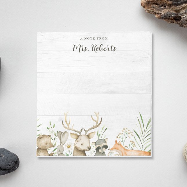 Personalized Boho Rustic Wildlife Teacher Notepad (Creator Uploaded)