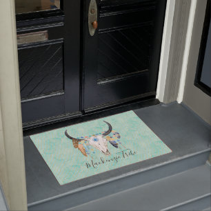 Personalized Boho Skull Doormat