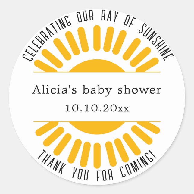 Personalized Boho Sun  Classic Round Sticker (Front)