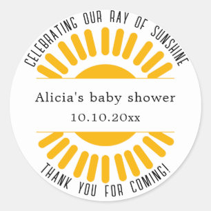 Personalized Boho Sun Classic Round Sticker