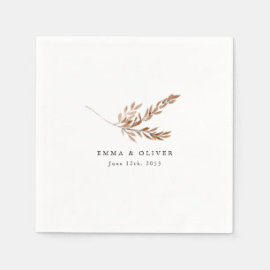 Personalized Boho Terracotta Botanical Wedding Napkin