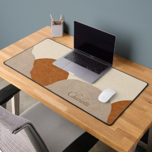 Personalized Boho Terracotta Sand Abstract  Desk Mat