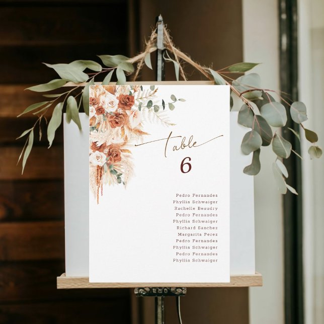 Personalized Boho Terracotta wedding table number  (Creator Uploaded)