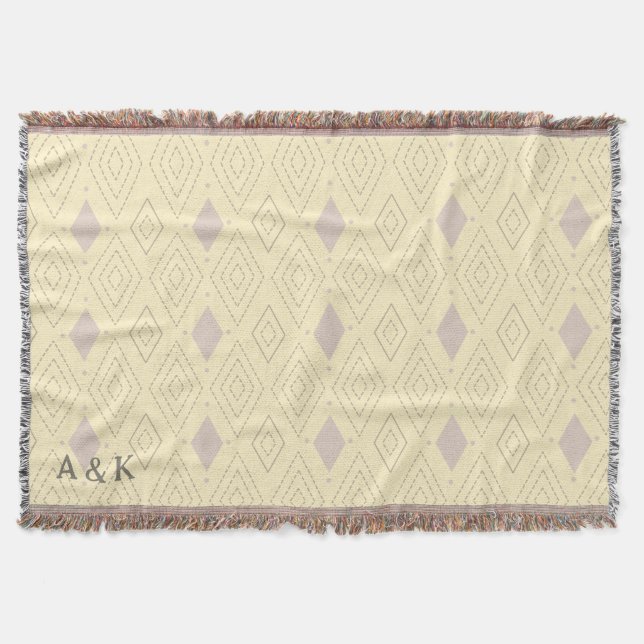 Personalized Boho Throw Blanket (Front)
