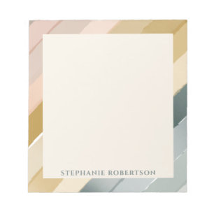Personalized Boho Watercolor Stripe Gradient Name Notepad