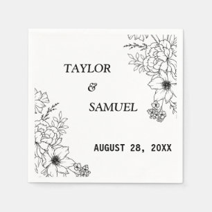 Personalized Boho Wedding Cocktail Paper Napkin
