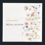 Personalized Boho Wildflower Bridal Shower Napkin<br><div class="desc">Personalize these matching boho wildflower napkins,  part of the Arlo Wildflower collection.</div>