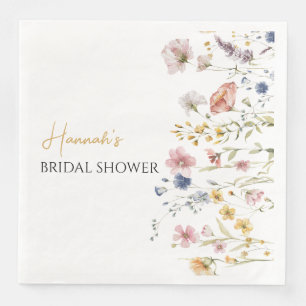 Personalized Boho Wildflower Bridal Shower Napkin