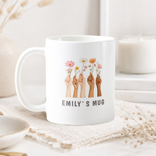 Personalized Boho Wildflower Mug with Name 
