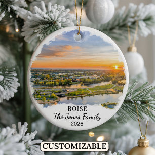 Personalized Boise Ornament, Custom Idaho State Ceramic Ornament