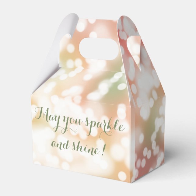 Personalized Bokeh lights Sparkle Party Favour Box (Back Side)